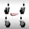 Service Caster 3.5'' SS Soft Rubber Wheel Swivel 1-3/8'' Expanding Stem Caster Set 2 Brakes, 4PK SCC-SSEX20S3514-SRS-2-TLB-2-138 - alternate 5